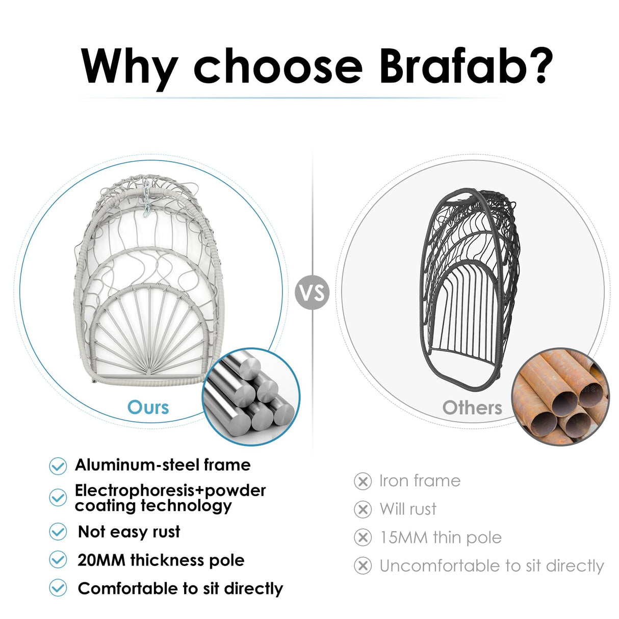 Brafab Pink Egg Chair with Stand Indoor Outdoor Swing Egg Chair, Patio Wicker Hanging Chair with Stand Hammock Egg Chairs with UV Resistant Cushion and Aluminum Steel Frame for Bedroom Balcony Garden Brafab