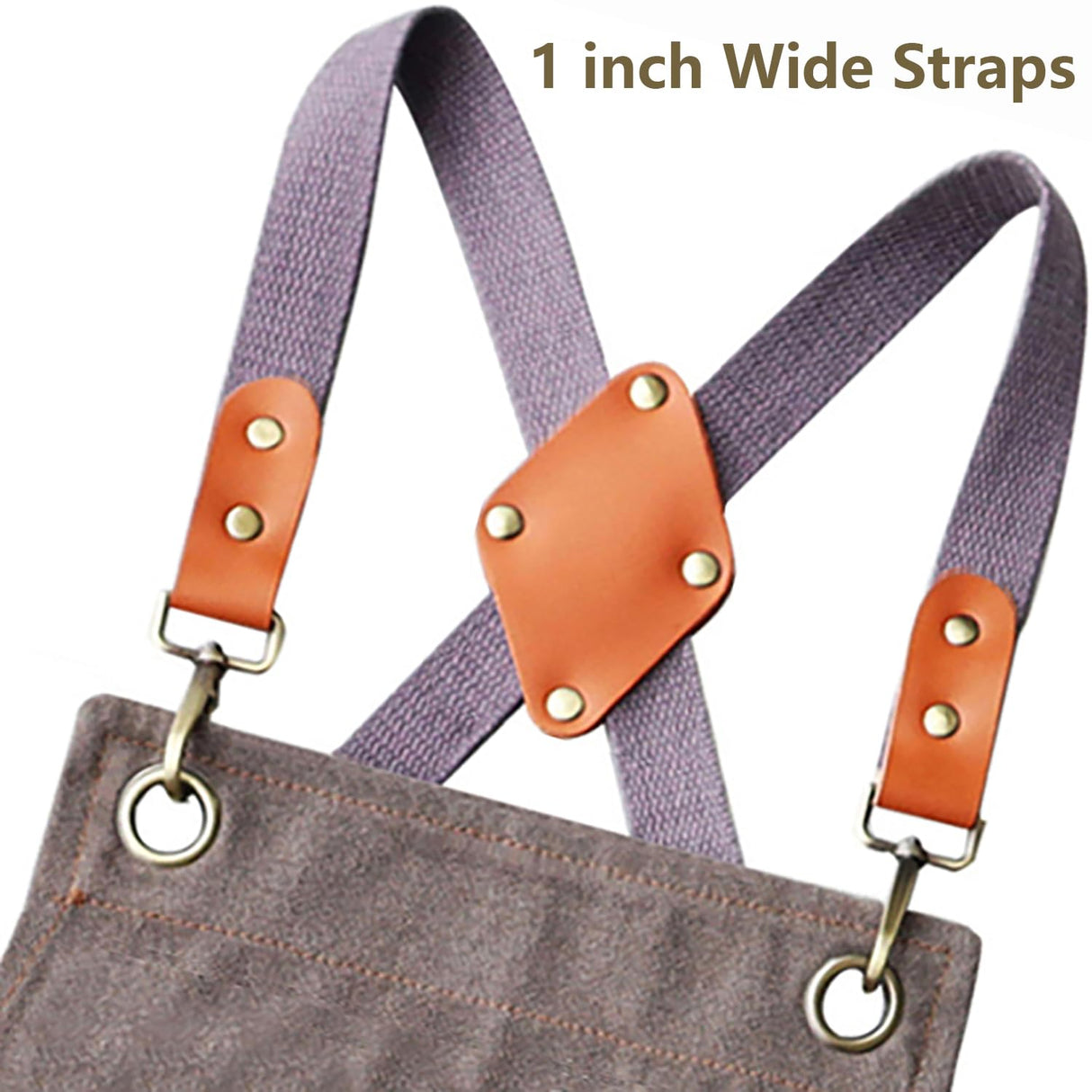 AFUN Work Aprons for Men with Large Pockets, Cotton Canvas Cross Back Heavy Duty Adjustable Tool Apron, Size M to XXL (Grey) AFUN