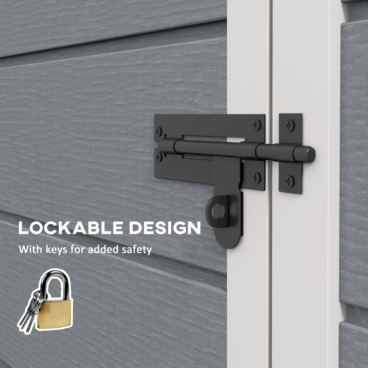 Outsunny 5' x 3' Resin Outdoor Storage Shed with Floor, Garden Shed with Lockable Door, Window and Vent, Plastic Utility Tool Shed for Backyard, Patio, Lawn, Gray Outsunny