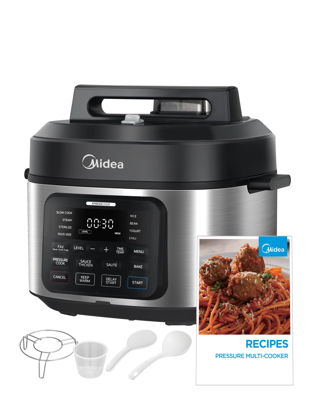 Midea WideMax 12-in-1 Electric Pressure Cooker, 6.5 Quart, 12 Presets, Multi-Functional Programmable Slow Cooker, Rice Cooker, Steamer, Sauté Pan, Cake, Yogurt, Warmer and More Midea