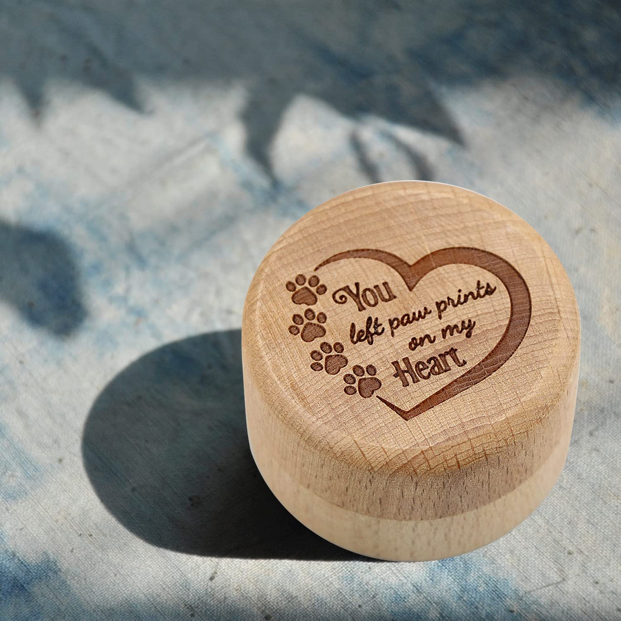 Dog Memorial Box for Loss Pet Wooden Keepsake Box with Pet Paw Engraving Ashes Or Hair Case Urn Memorial Gift(Brown) free-space