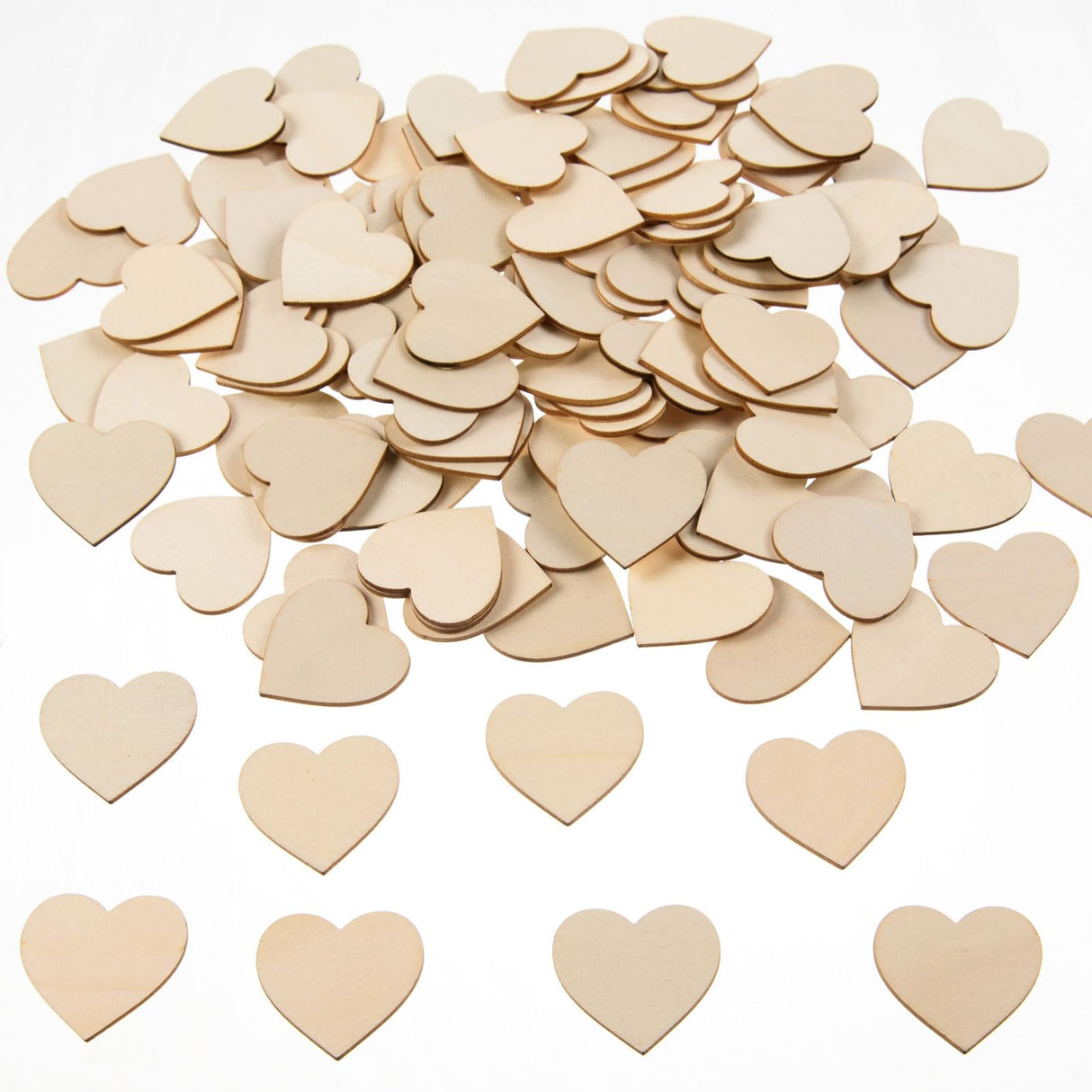 AWIZOM 120 Pcs 1.5 Inch Small Wooden Hearts for Crafts Unfinished Wood Hearts Cutouts Blank Wood Hearts Slices Embellishments for DIY Crafts, Guest Book, Valentine's Day, Wedding, Mother's Day Decor AWIZOM