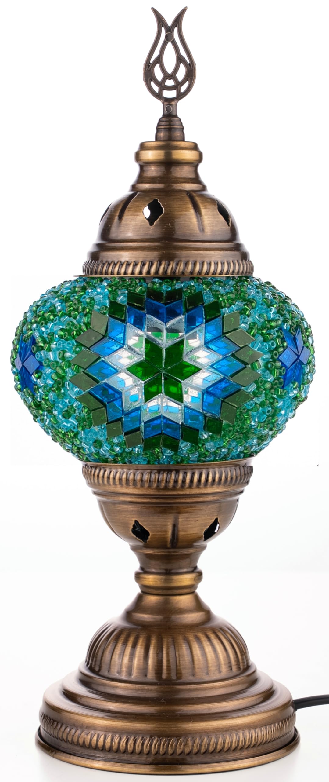 DEMMEX DIY Turkish Moroccan Mosaic Lamp Making Kit – No Grout – Fun, Easy, No Experience Required – Complete Mosaic Art & Craft Project Kit for Adults & Teens – Make Your Own Table Lamp (Turquoise) DEMMEX