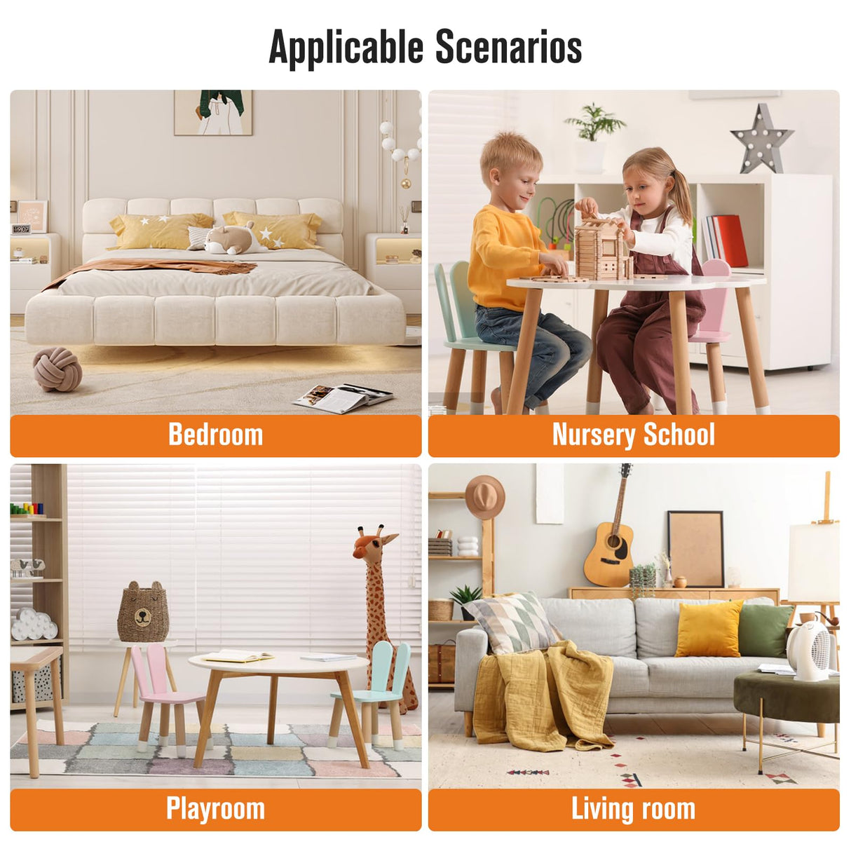 PulSpeed 360° Rotating Bookshelf 59" Tall - 4-Tier Solid Beech Wood & Iron Shelf DIY Pegboard, Anti-Tip Design Heavy Duty Storage for Small Space/Office/Living Room/Nursery/Apartment/Kid's Room PulSpeed