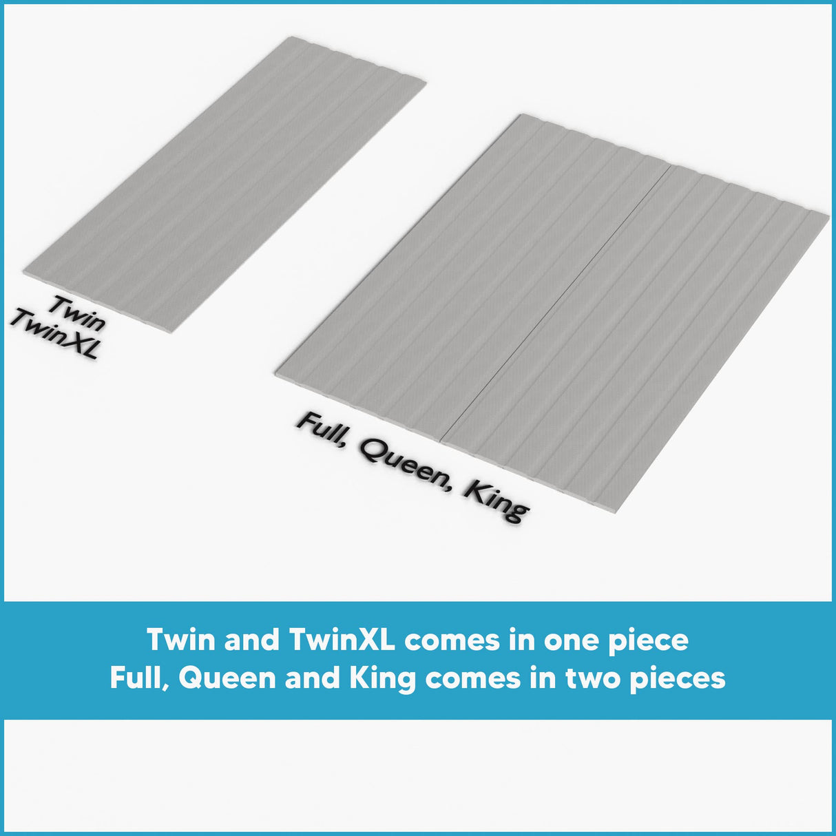 Continental Sleep, 0.75-Inch Heavy Duty Vertical Wooden Bunkie Board/Bed Slats with Cover, Enhance Mattress Support, Queen(60"), Grey Continental Sleep