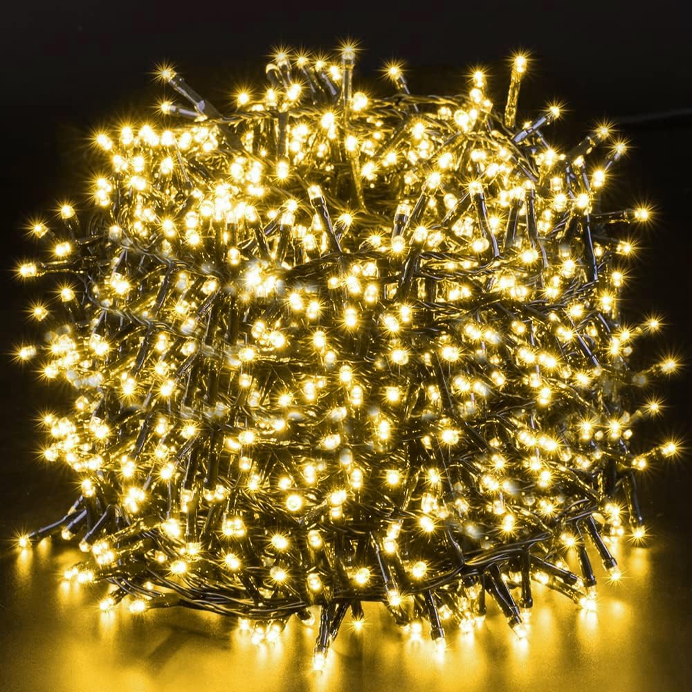 Christmas LED String Lights 82FT 1000 LEDs Christmas Tree Decoration Lights - Outdoor Waterproof Christmas Twinkle Fairy Lights for Garden Patio Xmas Wedding Party Holiday - Warm White Novtech