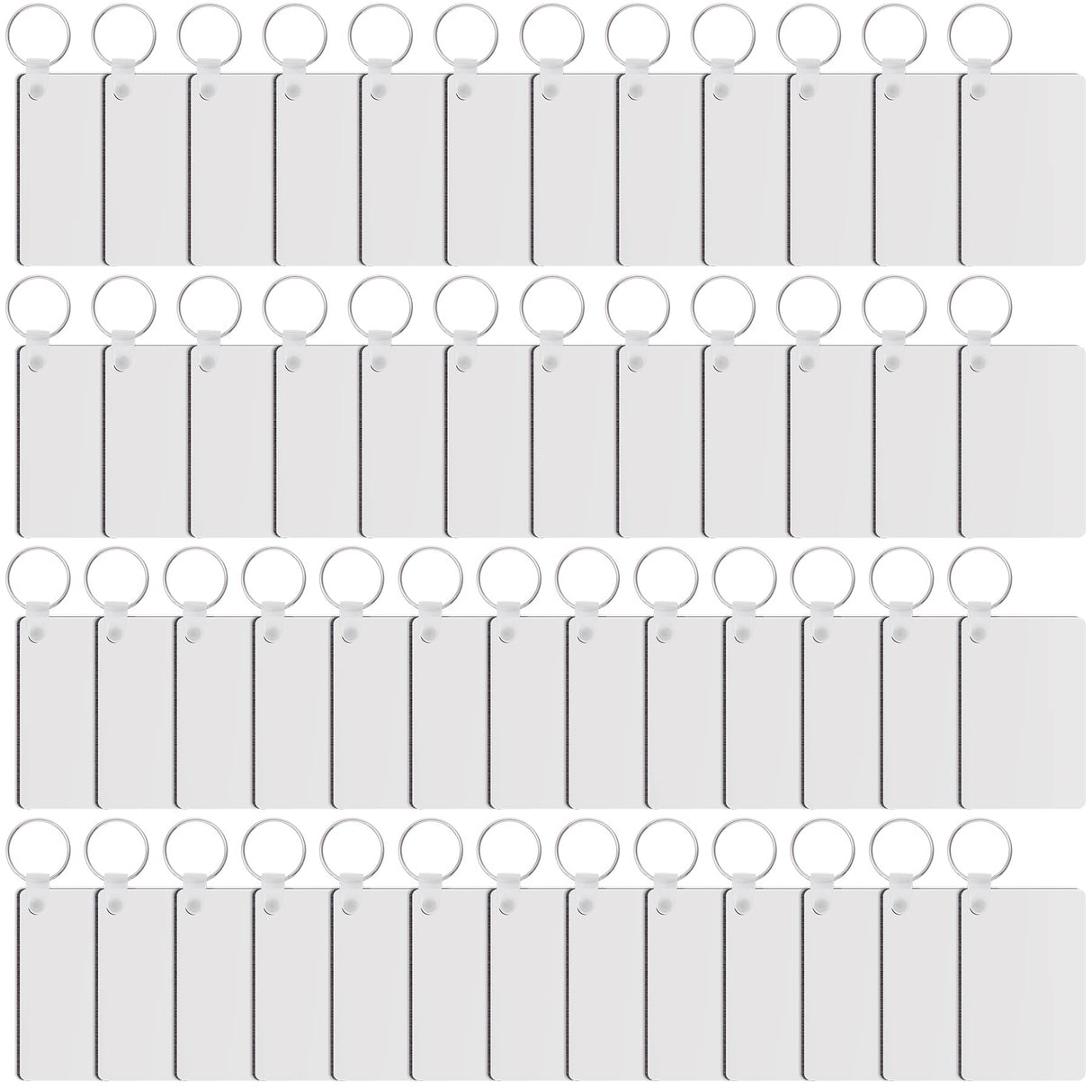 Duufin 150 Pieces Rectangle Sublimation Keychain Blanks Double Side Heat Transfer Blanks MDF Blank Board Key Rings Blanks for Sublimation DIY and Craft Duufin