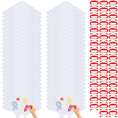 Libima 100 DIY Blank Kites Making Kit Bulk for Adults Decorating Coloring Kite Party Pack Painting Craft Kits for Church Outdoor Games Activities (Butterfly)