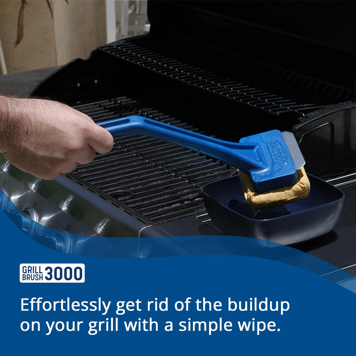 Grill Rescue BBQ Replaceable Scraper Cleaning Head, Bristle Free - Safe, Durable and Unique Scraper Tools for Cast Iron or Stainless-Steel Grates, Barbecue Cleaner (GB3000) Grill Rescue