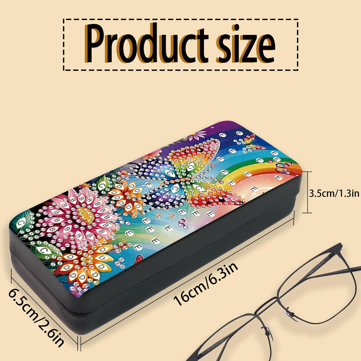 JISHSHAY Diamond Art Glasses Case Diamond Painting Sunglasses Case Diamond Art Kits for Adults Eyeglass Holder Diamond Painting Kits Eye Glass Holder Diamond Art Kits Eyeglass Holder Butterfly Flower JISHSHAY