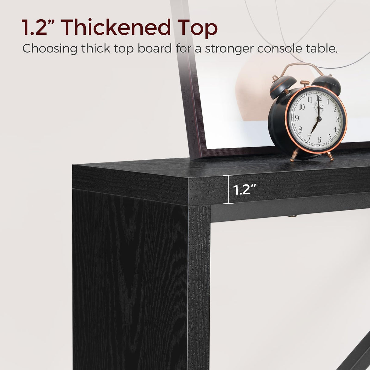 MAHANCRIS Console Table, 78.7" Long Sofa Table Behind Couch, Narrow Entryway Table, Farmhouse Dining Table with Angled Metal Frame, Industrial Console Table for Entryway, Black CTHB20801 MAHANCRIS