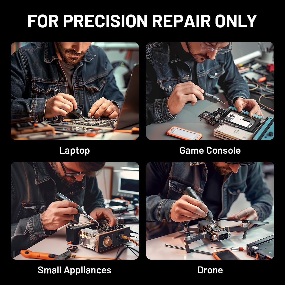 EZARC Electric Screwdriver Set, 181 in 1 Cordless Screwdriver, 3 Torque Settings with 160 Magnetic Precision Bits, Power Screwdriver Repair Tool Kit for Phone Laptop Camera Watch Computer EZARC