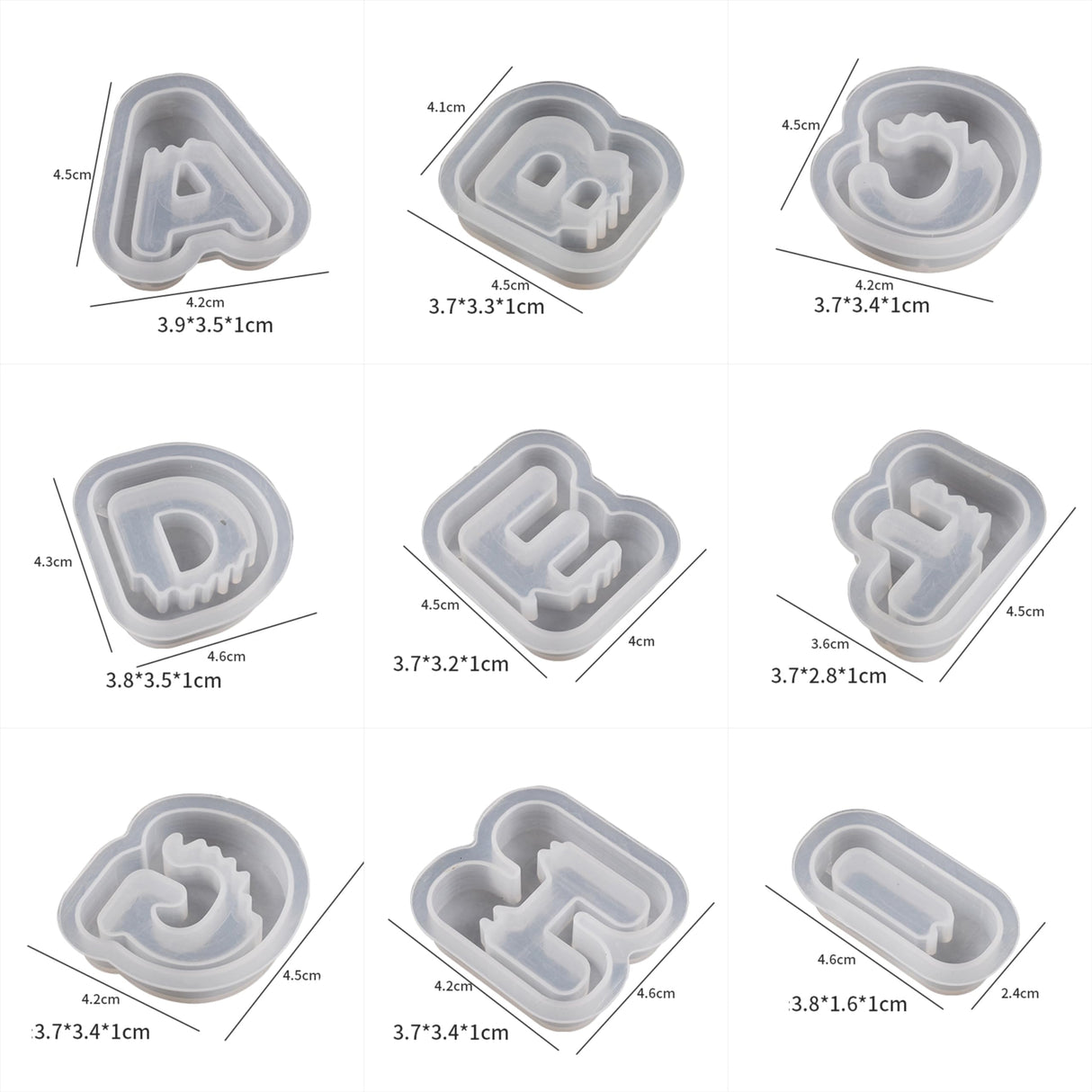 26 Pack Letter Candle Molds - Alphabet & Clay Molds for Resin Casting & Candle Making EVERELAM