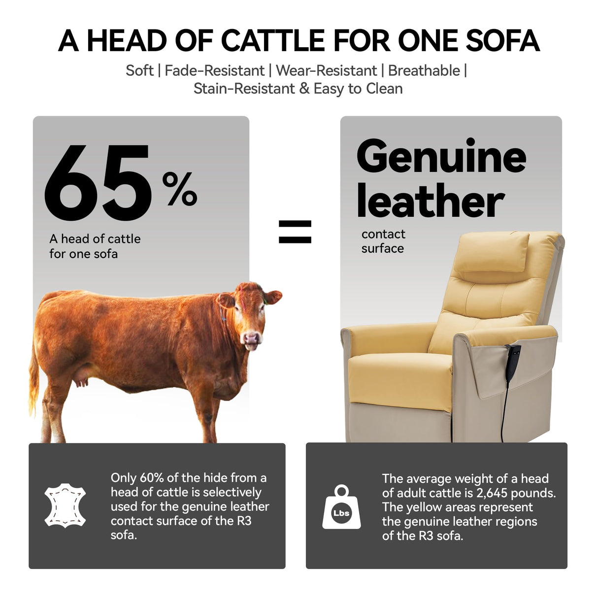 AIRSKY Genuine Leather Recliner Chair, Italian Water-Washing Process,Power Recliner Chair Electric Recliner Chairs for Adults, Swivel Rocker Recliner, Wall Hugger Recliners, Beige, P1 AIRSKY