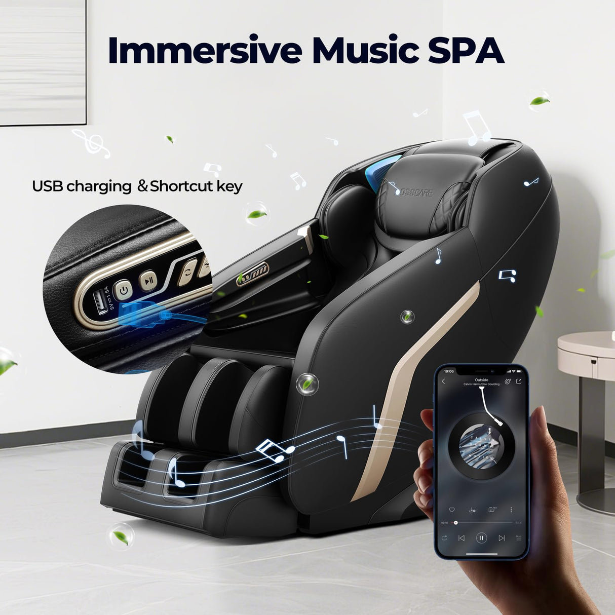 BOSSCARE Zero Gravity SL-Track Massage Chair: 2025 3D Full Body Recliner - Back Heating Deep Stretching Massage Chairs for Home Office - Body Scanning HiFi Bluetooth BOSSCARE