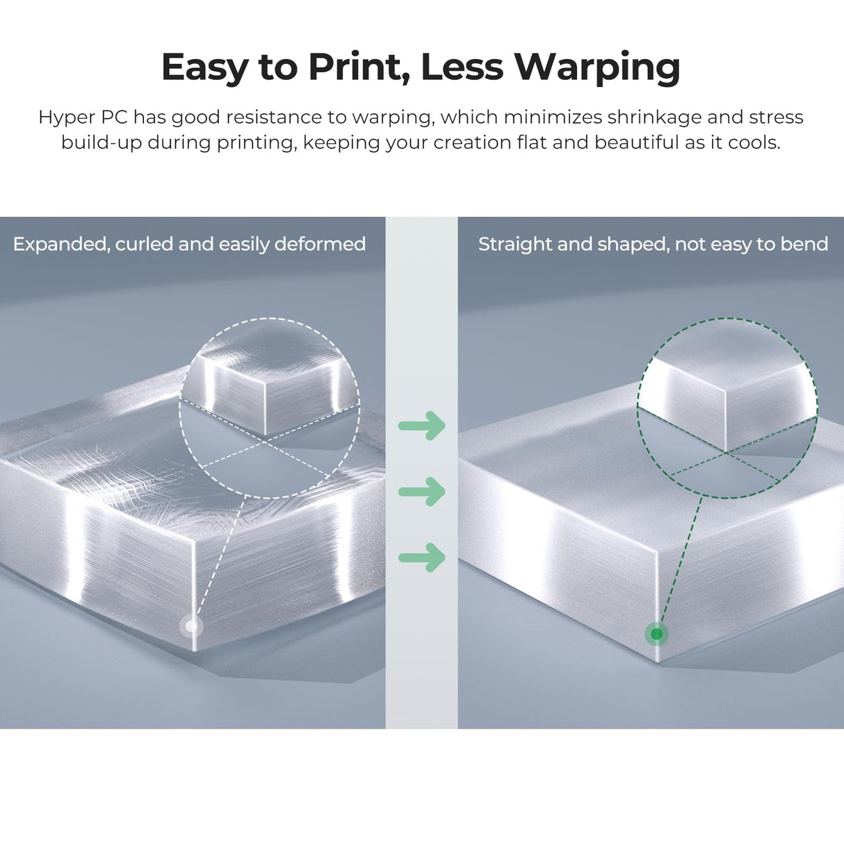Creality PC Filament 1.75mm, Clear Polycarbonate Filament Designed for 300mm/s High Speed Printing, 1kg(2.2lbs)/Spool Hyper PC Filament, Tough and High Heat Resistant, Fits for 3D Printers Creality
