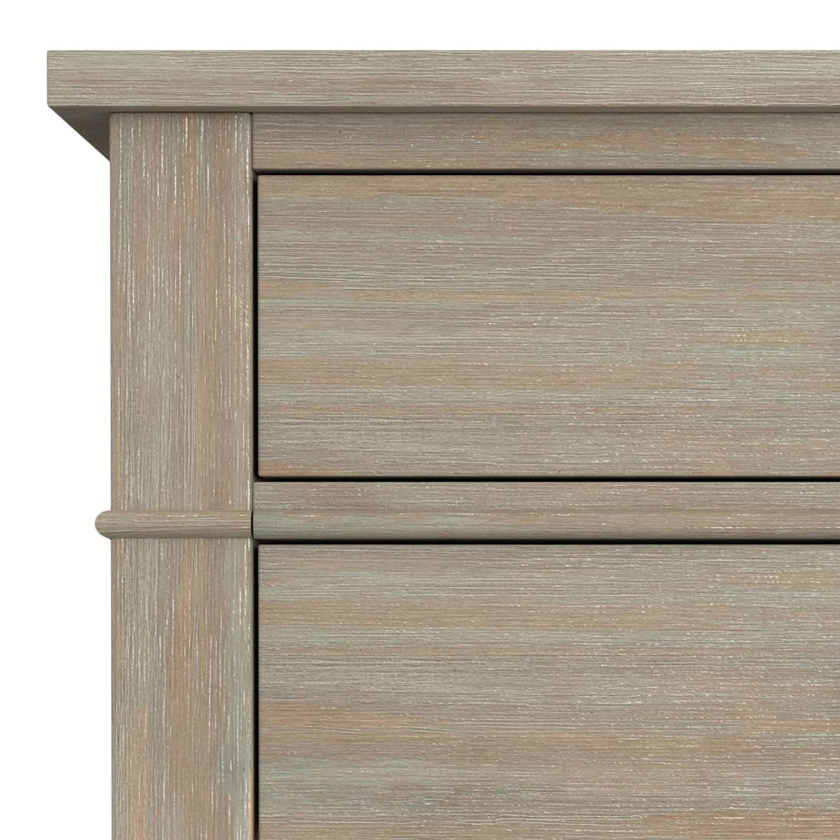 SIMPLIHOME Carlton 24 inches Wide Night Stand, Bedside table, Distressed Grey SOLID WOOD, Rectangle, with Storage, 2 Drawers and 1 Shelf, For the Bedroom, Contemporary Modern SIMPLIHOME