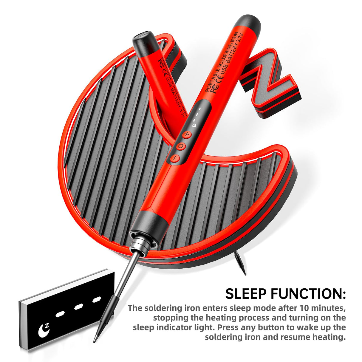 Cordless USB Rechargeable Portable Soldering Iron, Digital adjustable display screen, Heating Core, Soldering Iron Cord, Rosin, Soldering Iron Stand, Storage Case MEAKEST