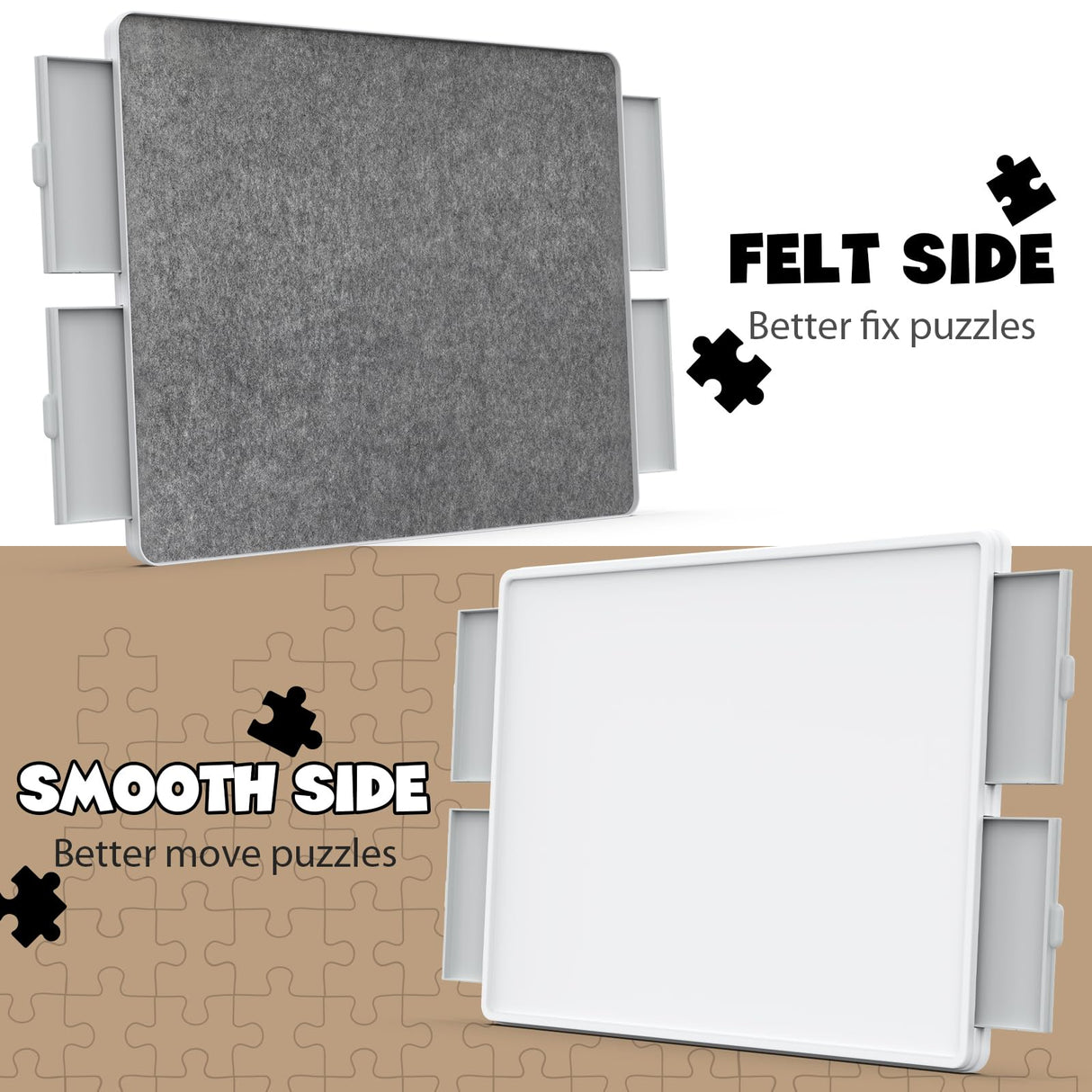 1500 Piece Rotating Puzzle Board 4 Drawers and Cover, 35"x28" Double Sided Felt Mat Portable Jigsaw Puzzle Table with Lazy Susan Spinning for Adults and Kids Kroyedfuw