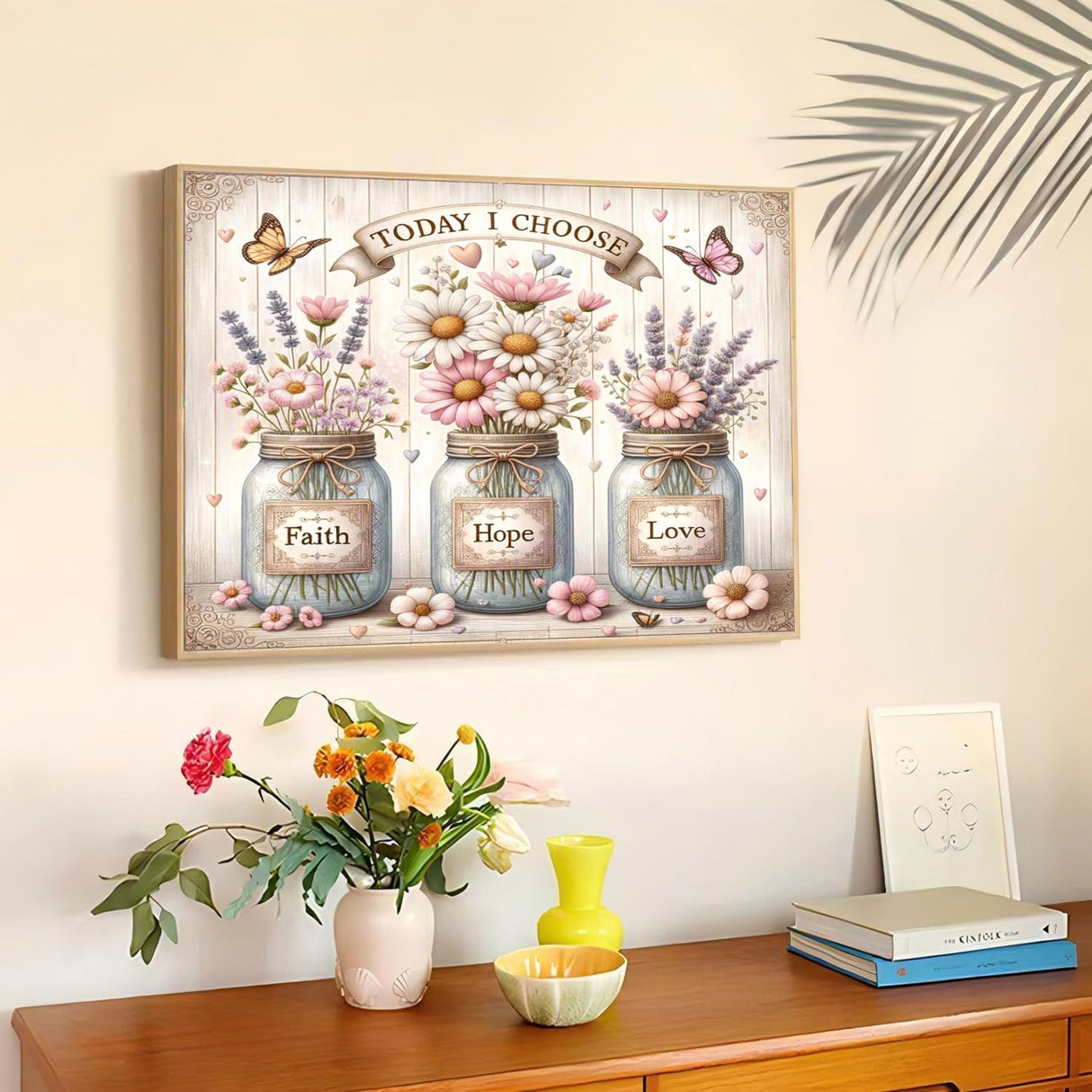 mrpwnle Diamond Art Kits for Adults, Faith,Hope,Love Diamond Painting Kits for Beginners, Inspirational Diamonds Art Painting Kits, 5D Round Full Drill Crafts Kits Home Decor Gifts 16x12inch mrpwnle