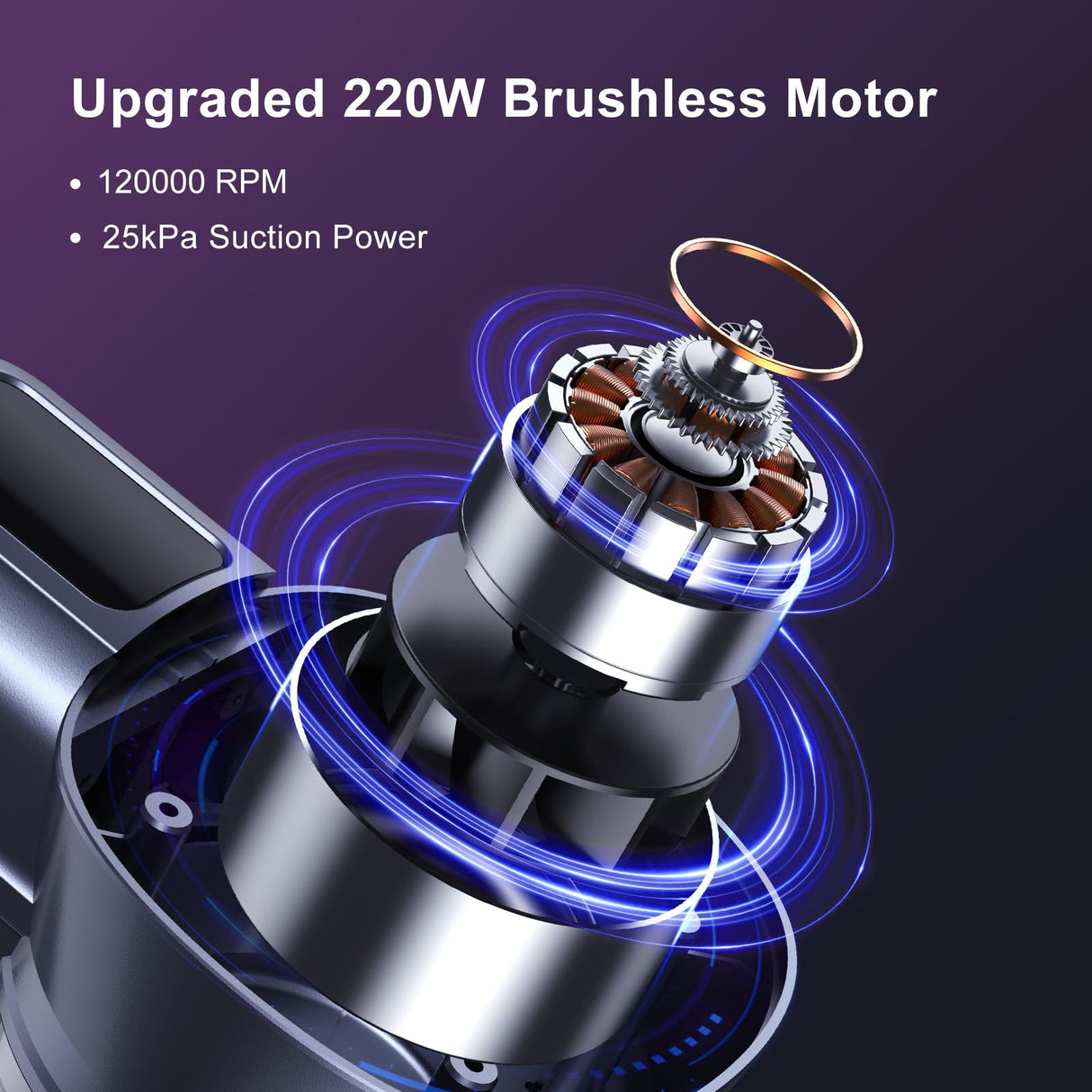 Lubluelu Cordless Vacuum Cleaner,25000Pa Cordless Stick Vacuum with 235W Brushless Motor, 50min Runtime, Detachable Battery, Self-Standing Vacuum for Hard Floor, Carpet, Pet Hair Lubluelu