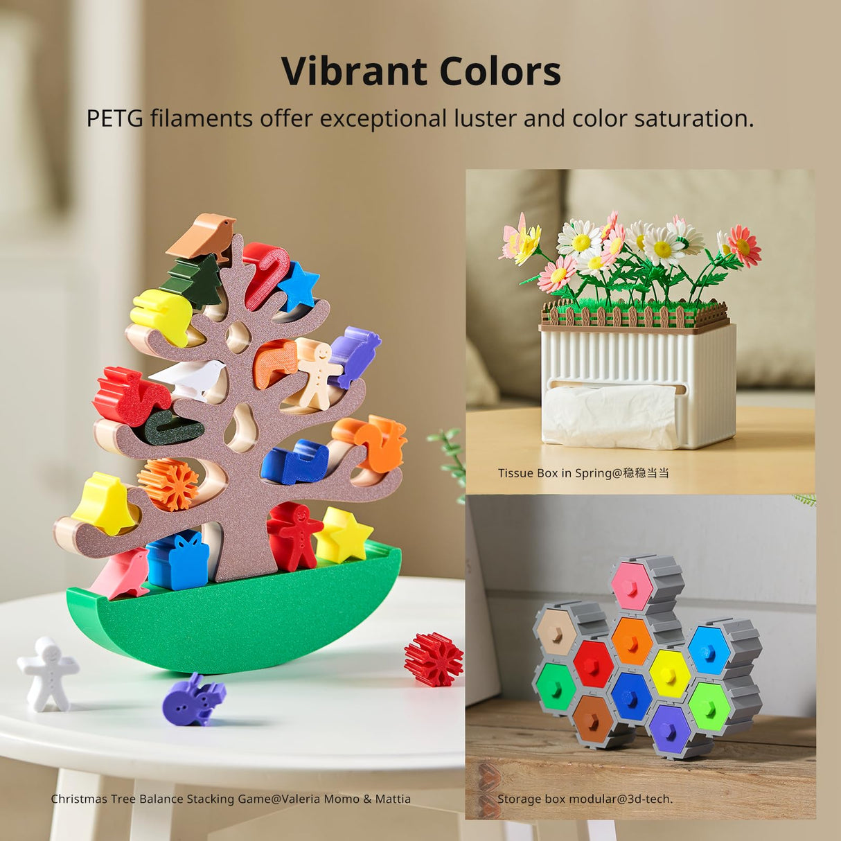 ANYCUBIC PETG Filament 1.75mm Bundle, 3D Printer Filament, Dimensional Accuracy +/- 0.02mm, 1KG Reusable Spool, 10KG Black + White + Grey + Pink + Red + Blue + Green + Orange + Yellow + Purple ANYCUBIC