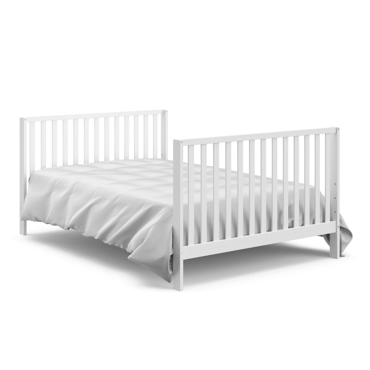 Storkcraft Orchard 5-in-1 Convertible Crib (White with Driftwood) – GREENGUARD Gold Certified, Canopy Style Baby Crib, Converts from Crib to Toddler Bed, Daybed and Full-Size Bed Storkcraft