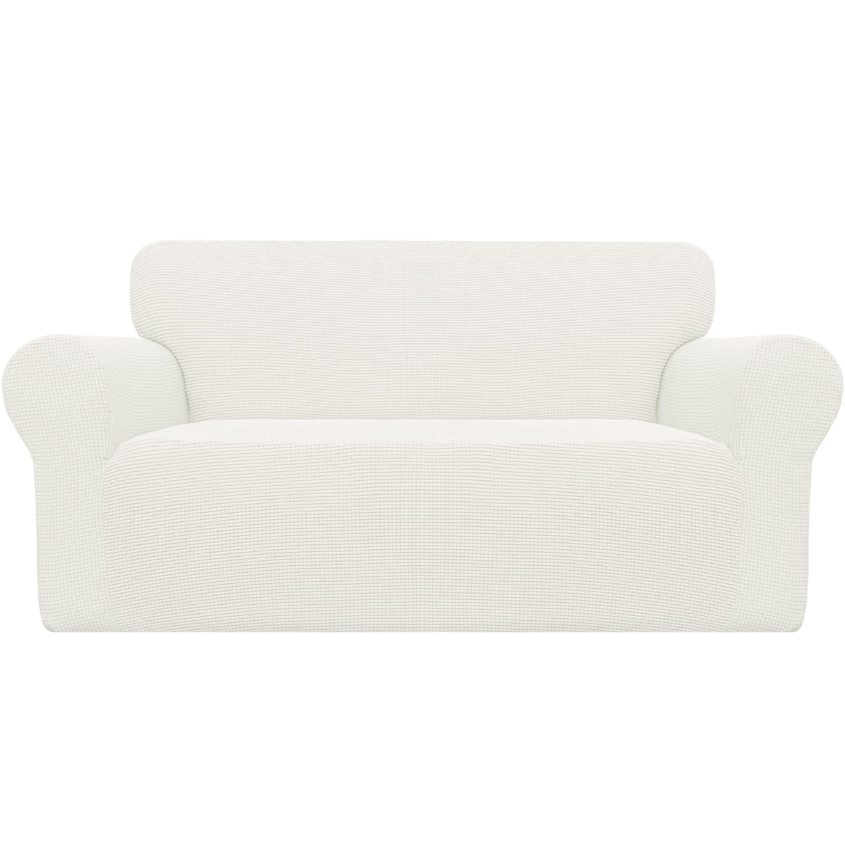 Easy-Going Stretch Oversized Loveseat Slipcover 1-Piece Sofa Cover Furniture Protector Couch Soft with Elastic Bottom for Kids Polyester Spandex Jacquard Fabric Small Checks Cream Easy-Going