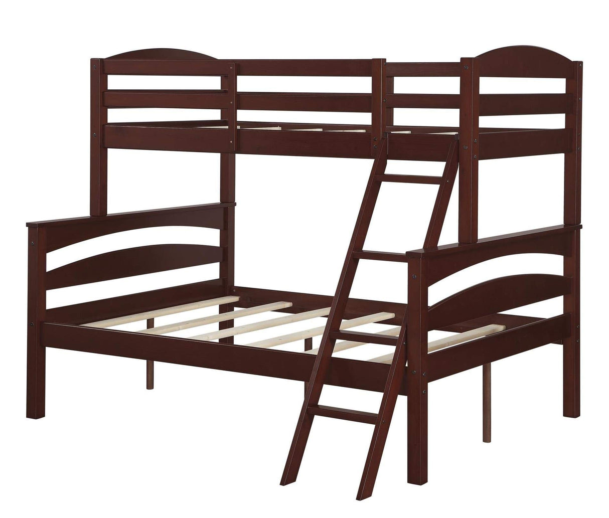 DHP Brady Twin over Full Bunk Bed Frame in Espresso - Space-Saving Design for Kids and Guests DHP
