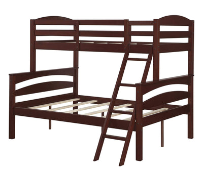 DHP Brady Twin over Full Bunk Bed Frame in Espresso - Space-Saving Design for Kids and Guests