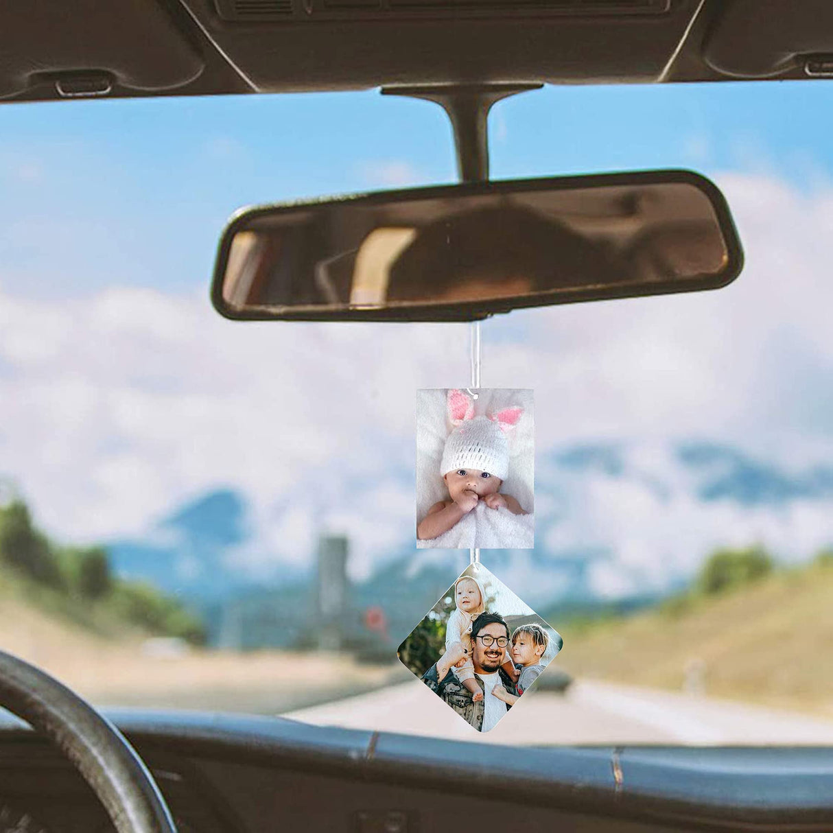 Allazone 160 PCS Sublimation Air Freshener Sheet Set 100 PCS 10 Shape Car Scented Hanging Sheets Felt Air Freshener with Rope, Tassel, Wave Bead Chain for Car Home Use and Decor Allazone