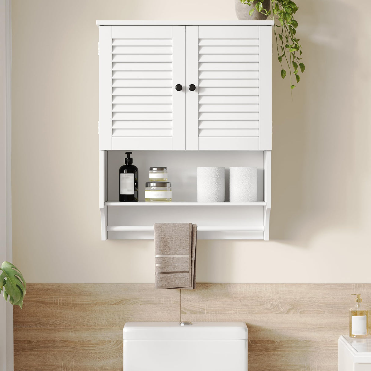 ChooChoo Medicine Cabinet, Bathroom Wall Cabinet, 2 Doors Over The Toilet Space Saver Storage Cabinet with Large Space, White ChooChoo