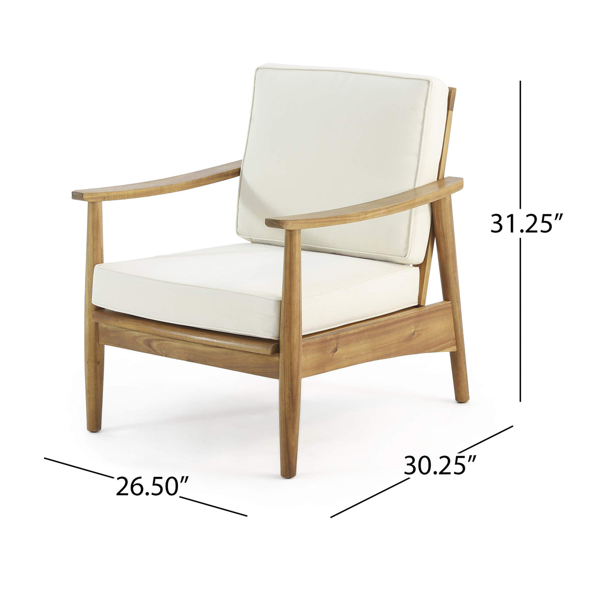 Christopher Knight Home Felix Outdoor Acacia Wood 4 Seater Chat Set with Coffee Table, Teak Finish, Beige Christopher Knight Home