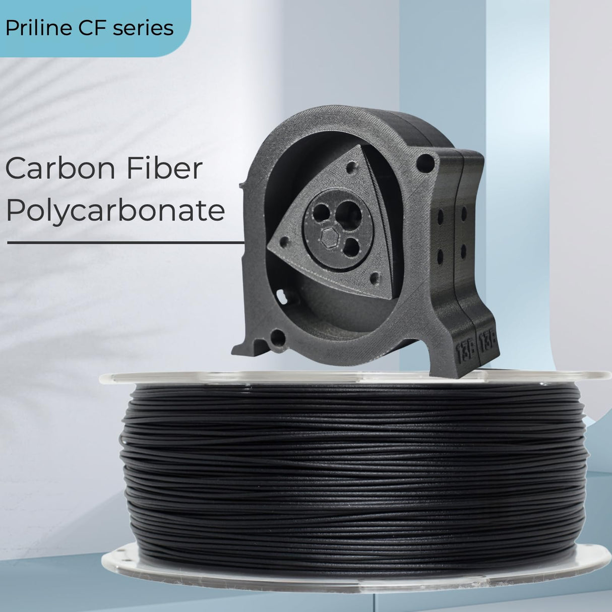 PRILINE Carbon Fiber Filament, PRILINE Carbon Fiber Polycarbonate 3D Printer Filament 1.75mm, High Strength Carbon Fiber 3D Printing Filament 1kg Spool, Black PRILINE