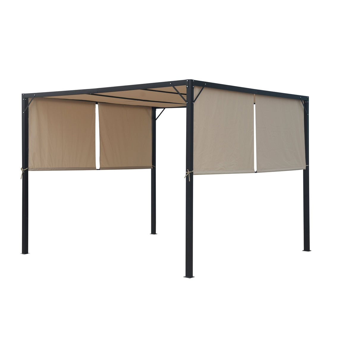 Christopher Knight Home Wendy Outdoor Steel Framed 10' Gazebo, Beige/Black Christopher Knight Home