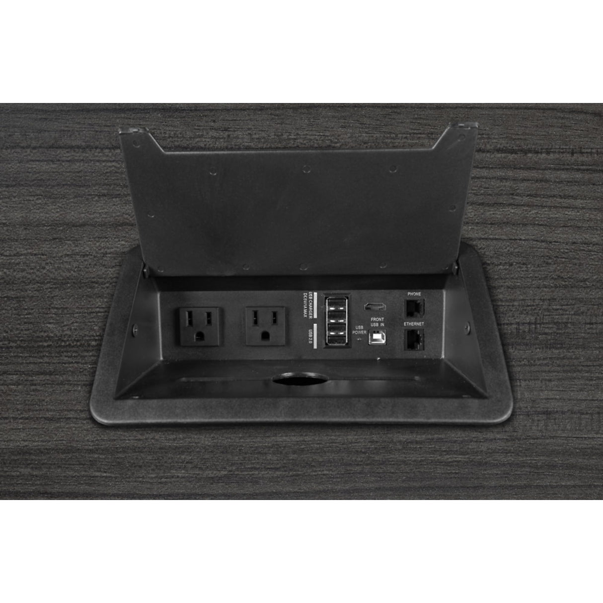 Regency Legacy Racetrack Conference Table with Tabletop Power & Data Port, 120", Ash Grey Regency