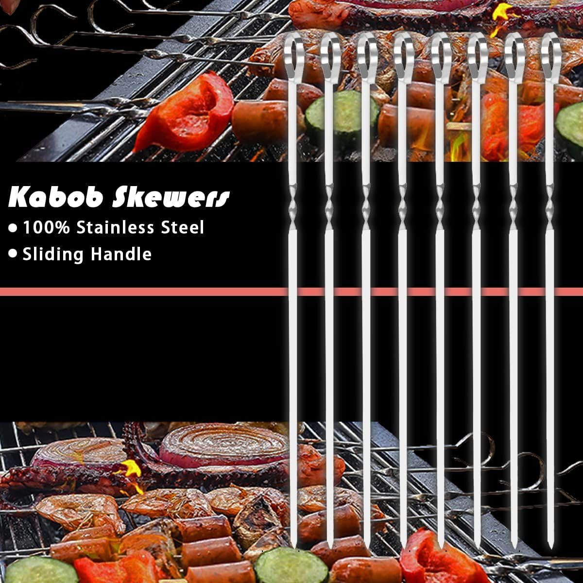 BBQ Accessories Kit - 20pcs Stainless BBQ Grill Tools Set for Smoker Camping Barbecue Grilling Tools BBQ Utensil Set Outdoor Cooking Tool Set with Canvas Bag Gift for Thanksgiving Day, Christmas Cooking Coll