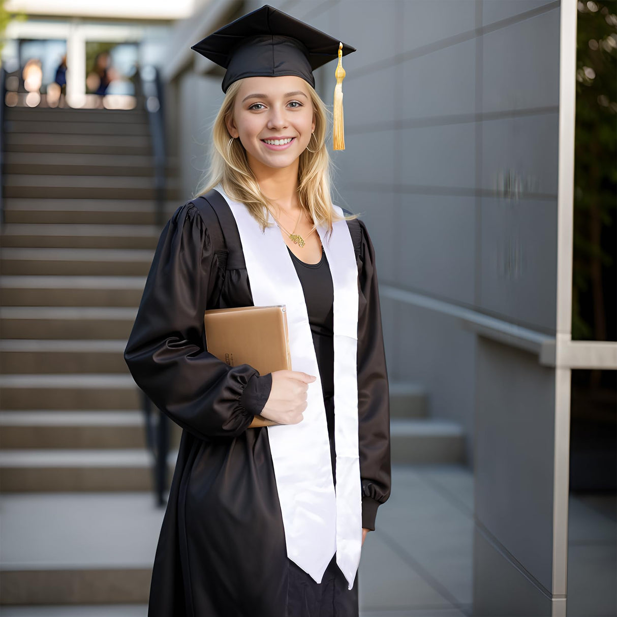 baotongle 12 Pieces Unisex Graduation Stole Sublimation Blank Graduation Stole Plain Graduate Honor Stole 70 Inches(12, White, 70x4.7inches) baotongle