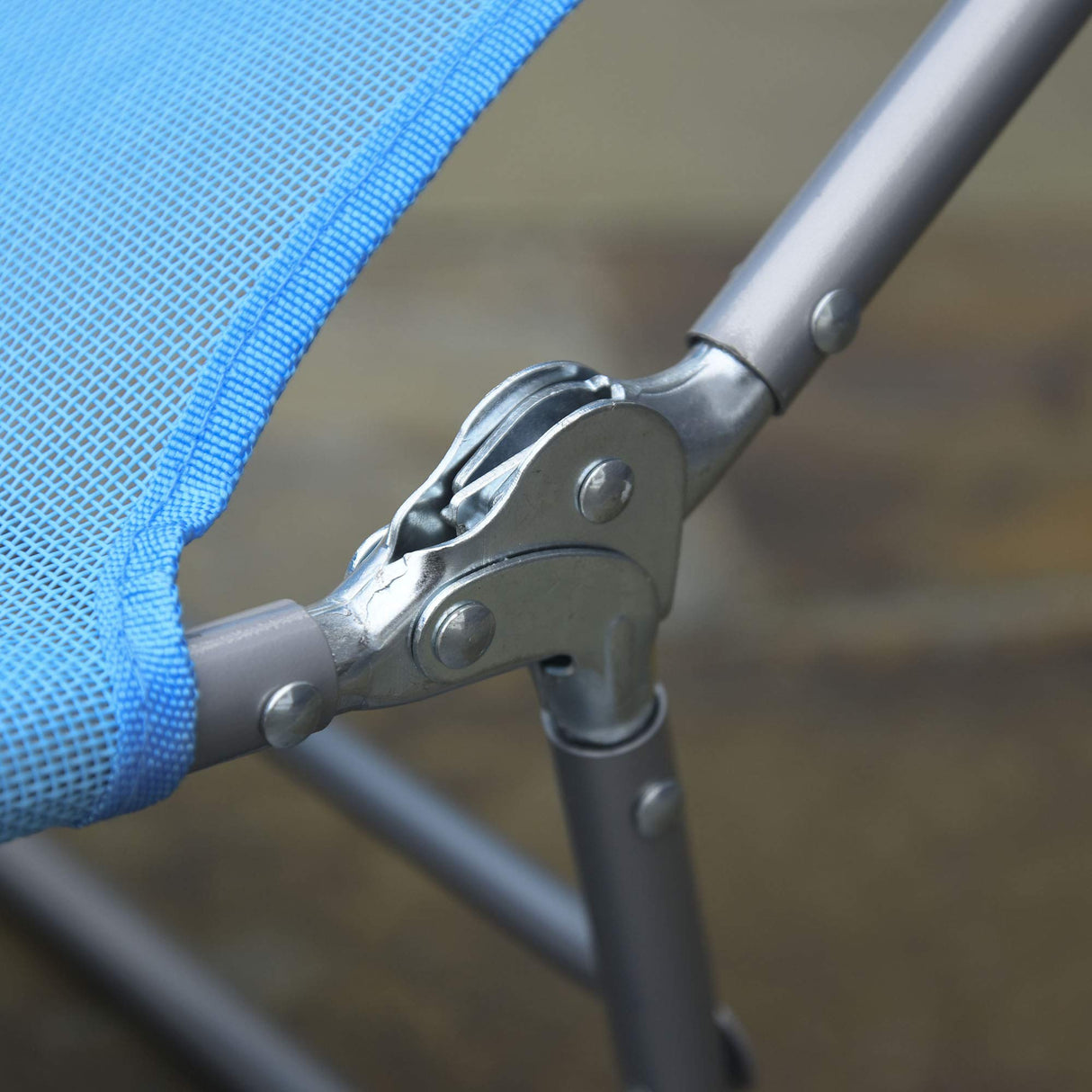 Outsunny Folding Chaise Lounge Pool Chairs, Outdoor Sun Tanning Chairs with Pillow, Reclining Back, Steel Frame & Breathable Mesh for Beach, Yard, Patio, Blue Outsunny