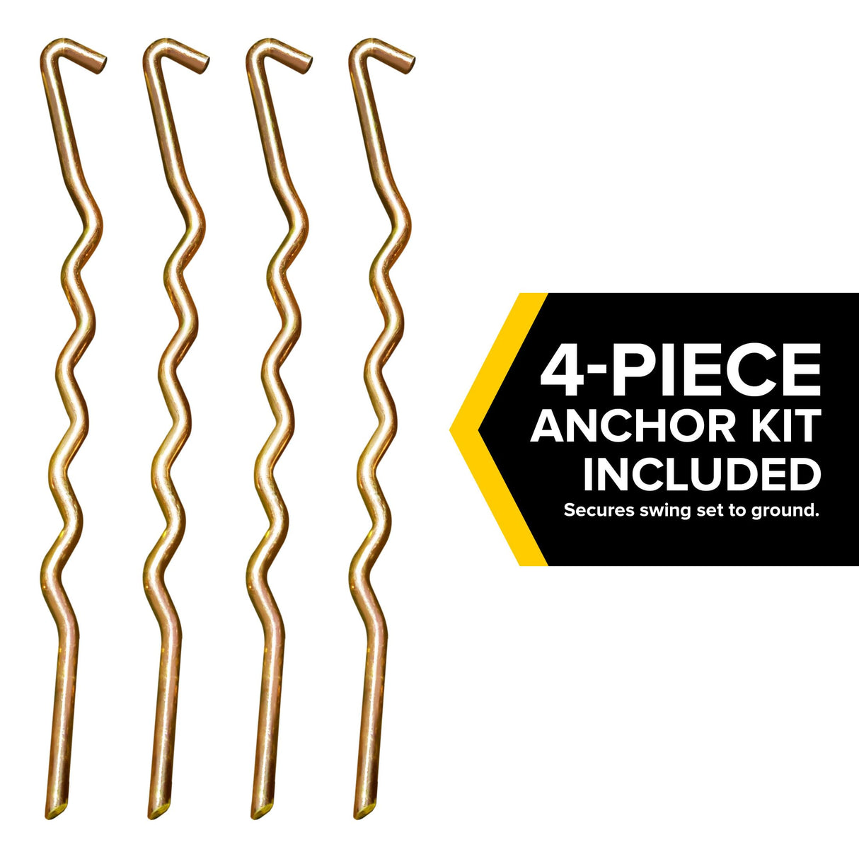 Sportspower Park Ridge Metal Swing Set: 2 Swings/Standing Swing, 2 Person Roman Glider Swing, Teeter Totter and 5' Wavy Slide, EXCEEDS ASTM Safety Standards *Bonus 4pc Anchor Kit* Sportspower