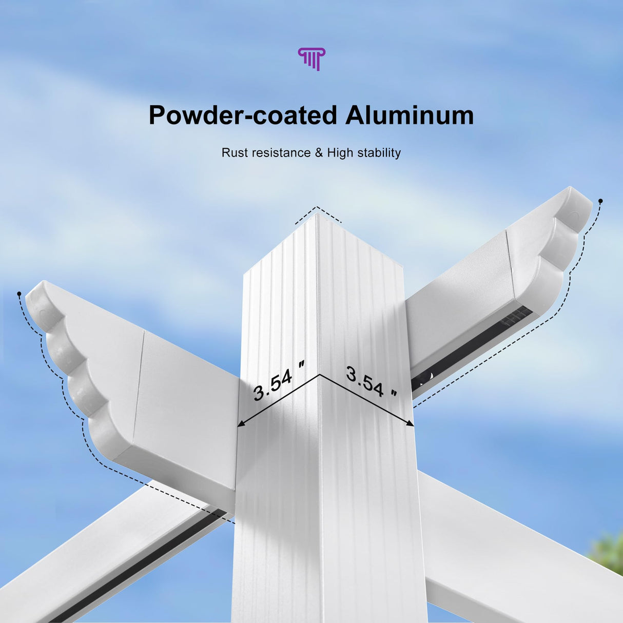 PURPLE LEAF 10' X 13' Outdoor Retractable Pergola with Sun Shade Canopy Cover White Patio Metal Shelter for Garden Porch Yard BBQ Beach Gazebo Grape Trellis Pergola, Turquoise Blue PURPLE LEAF