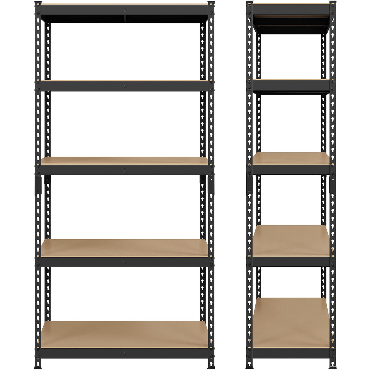 Topeakmart 5-Tier Utility Shelves, Metal Storage Shelves Garage Shelving Unit Adjustable Garage Storage Shelves Storage Racks Heavy Duty Shed Shelving- Black, 35.5 x 17.5 x 72 Inch Topeakmart