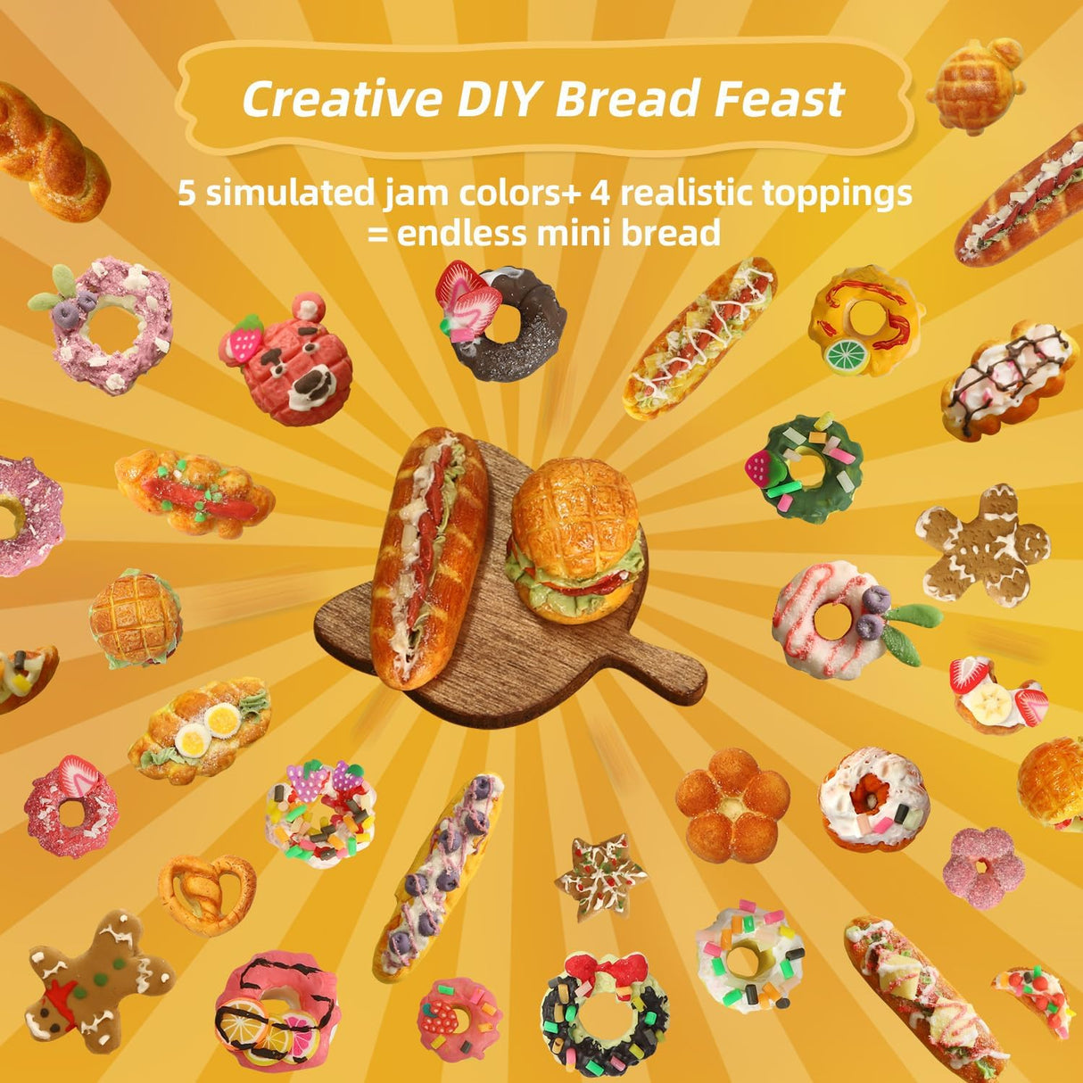 iLAND Cute Crafts for Teens Women Adults of DIY Air Dry Clay Art Mini Food, Modeling Clay Kit for Fun Date Night Craft Set Realistic 1/12 Scale Accessories for Dollhouse Kitchen Creative Crafting Gift iland