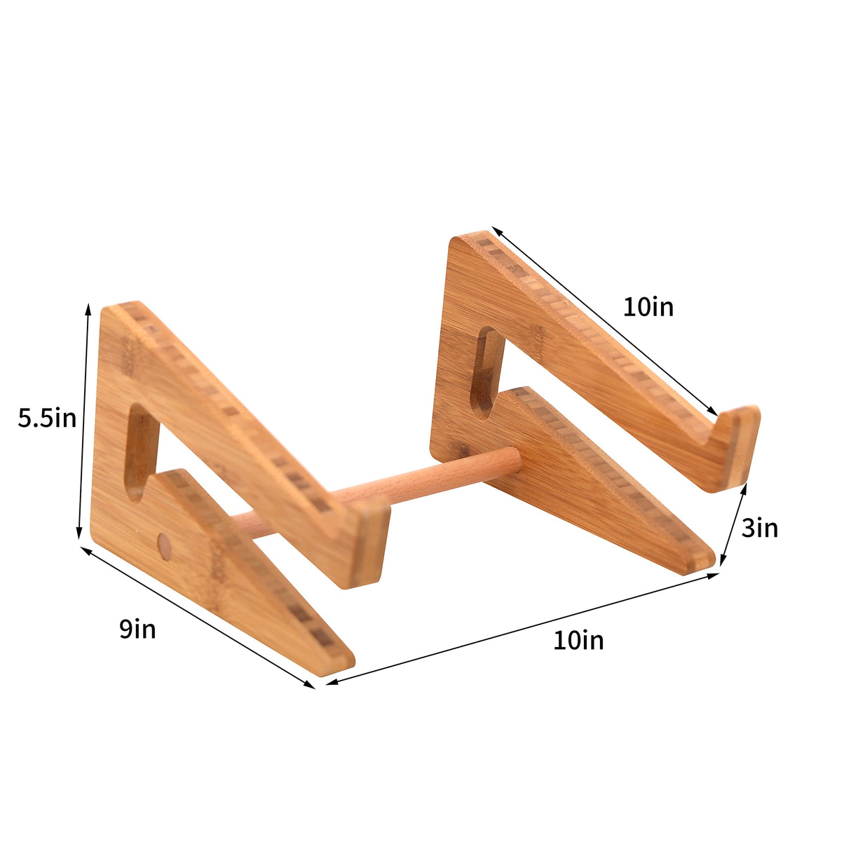 Nuvograin Laptop Stand, Wooden Vertical Laptop Stand for Desk, Bamboo Laptop Stand Compatible with MacBook Air Pro/Dell XPS/Surface pro/HP/Pixelbook/Lenovo, More Laptops 13-17.7inch Nuvograin