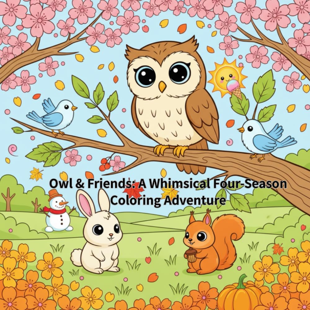 Owl & Friends: A Whimsical Four-Season Coloring Adventure WoodArtSupply