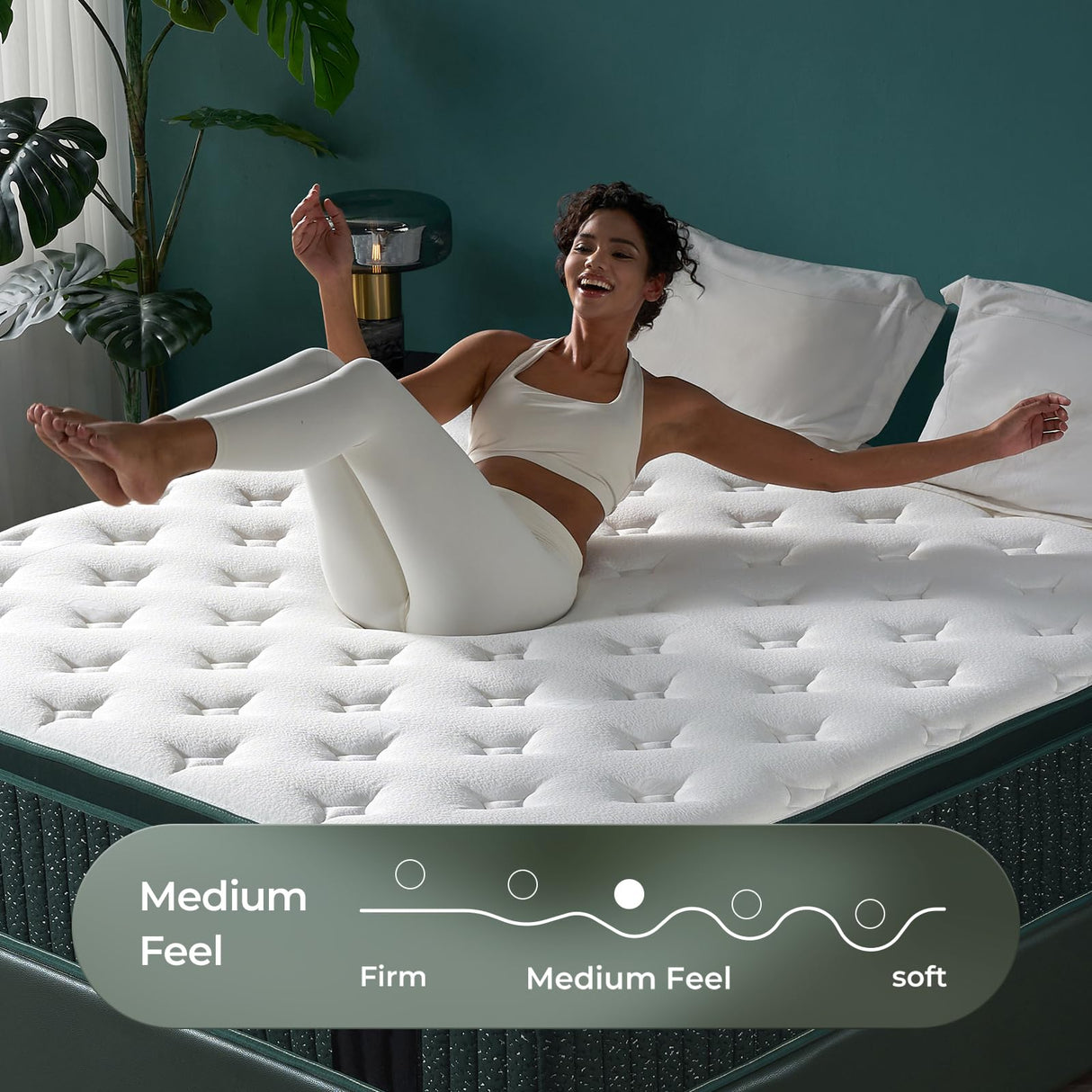 14 Inch Queen Hybrid Mattress – Medium Firm, Cooling Gel Memory Foam & Zoned Pocket Coils – Supportive Comfort, Motion Isolation & Pressure Relief Mambrc