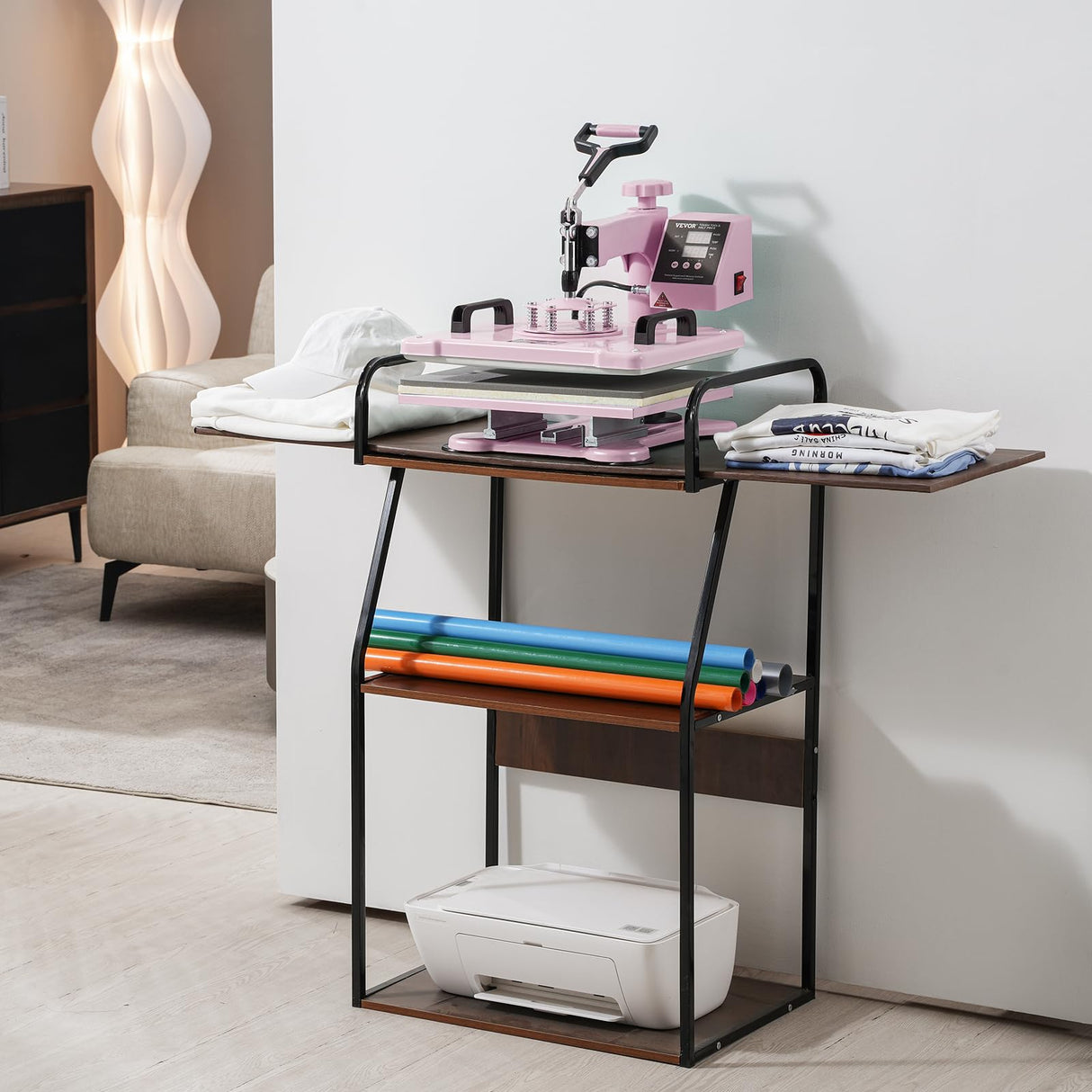 VEVOR Heat Press Machine 5 in 1 Combo with 30 OZ Tumbler Press & Hat Press, Slide Out 12x15 Inch Heat Press Sublimation Machine for T-Shirts, Hats Caps Tumblers Glass Cans Mugs, and Plates (Pink) VEVOR