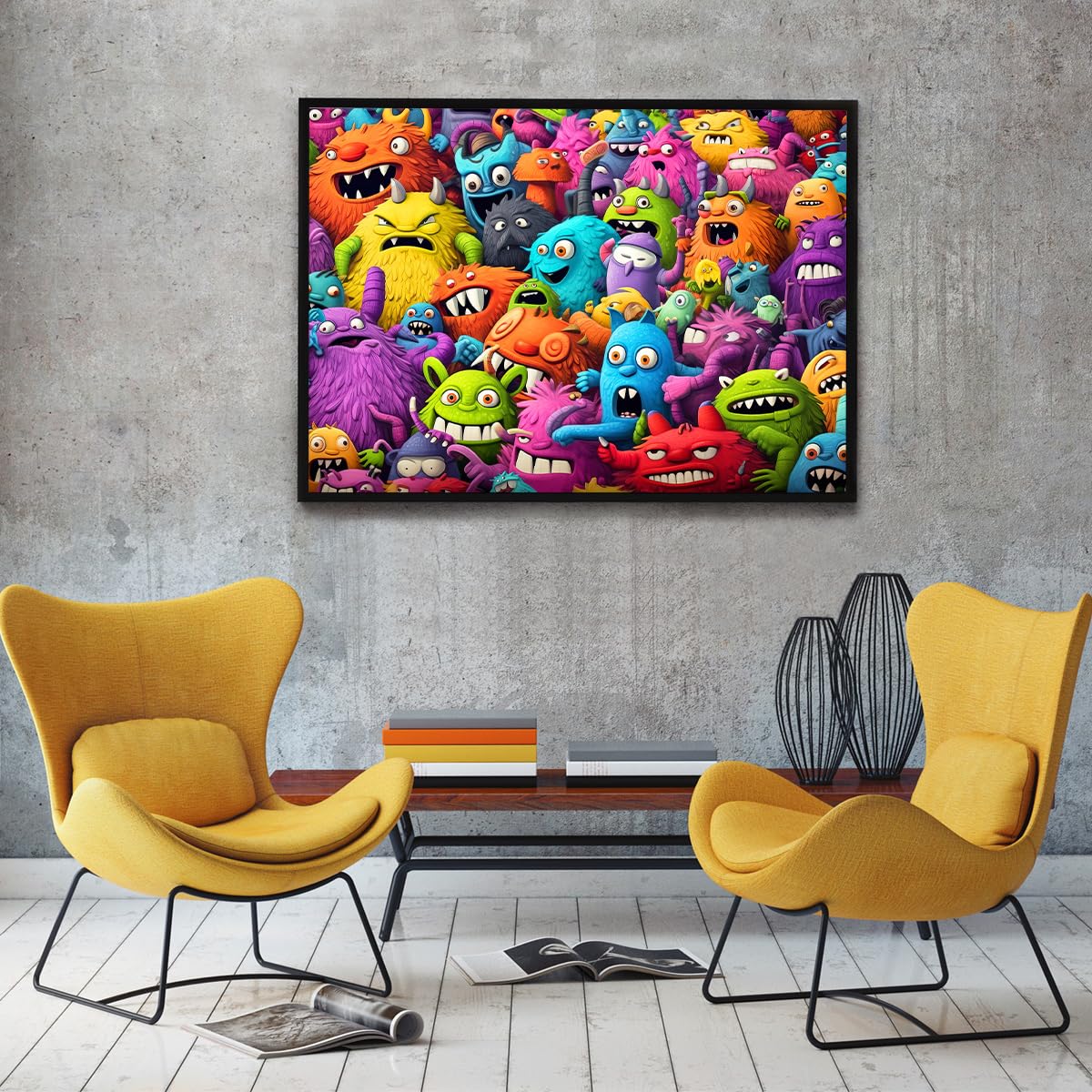 Jigsaw Puzzles for Adults 1000 Piece Puzzle for Adults 1000 Pieces Puzzle 1000 Pieces-Crazy Colorful Monsters HUADADA
