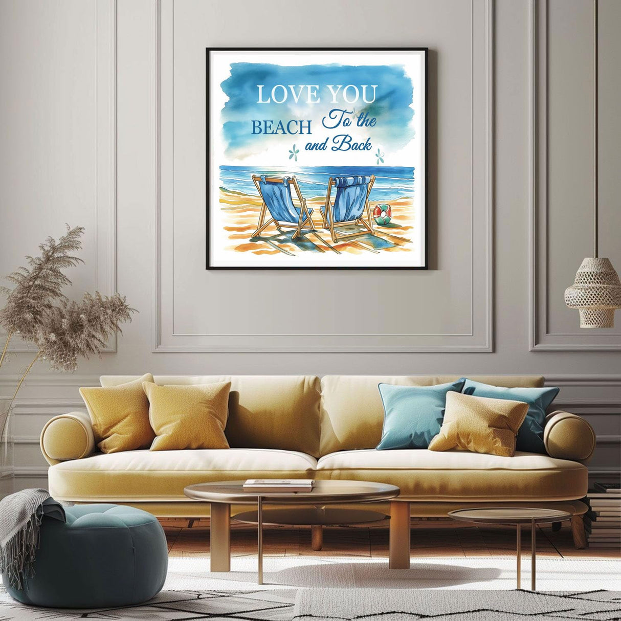 Beaudio Love Words Series Diamond Painting Kits for Adults- Words of Love You to The Beach - DIY Round Full Drill 5D Diamond Art for Home Wall Decor (11.8x11.8inch) Beaudio