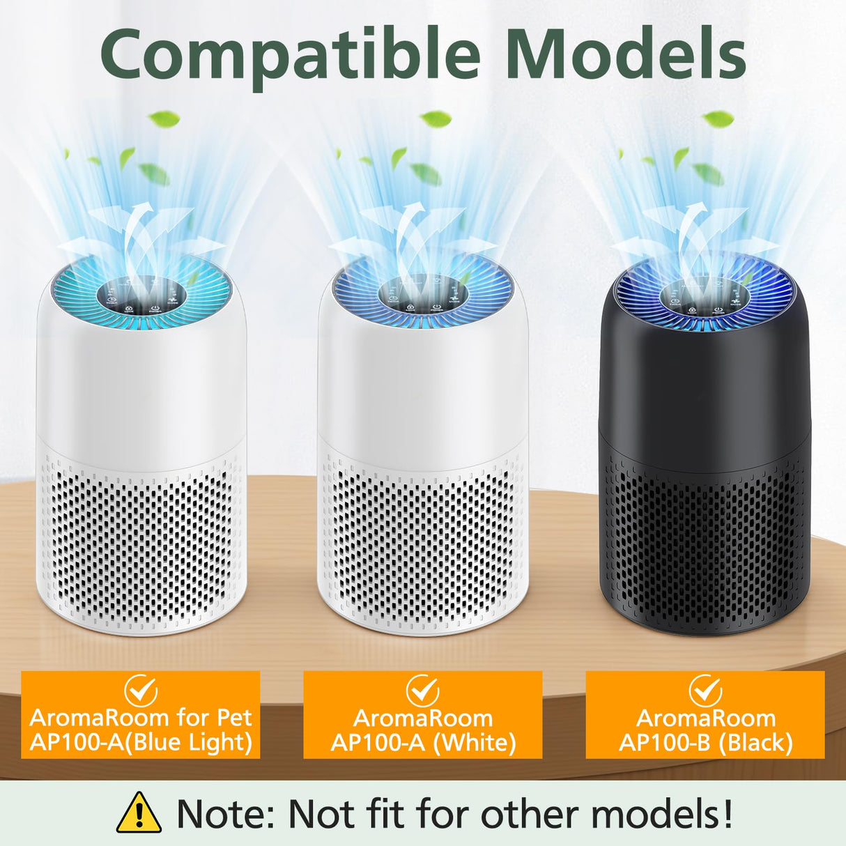 AP100-A/B Replacement Filter Compatible with AromaRoom AP100-A, AP100-B, AP100-C Air Purifi-ers, 3-IN-1 H13 True HEPA and Activated Carbon Filter for Smoke, Dust, Pet Dander (White) isinlive